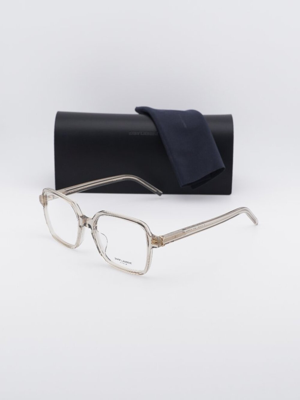 Saint Laurent SL M139 005 Square Eyeglasses 54mm – Transparent Beige